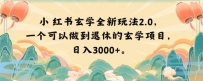 小红书玄学玩法2.0，一个可以做到退休的玄学项目，日入3000+【揭秘】