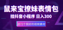鼠来宝撩妹表情包，通过抖音小程序变现，日入300+（包含72个动画视频素材）