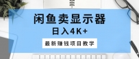 闲鱼卖显示器，日入4K+，最新赚钱项目教学