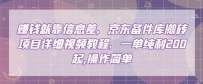 赚的就是信息差，京东备件库搬砖项目，一单纯利200，操作简单【视频教程】
