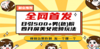 全网首发！日引500+老色批 美女视频四开屏玩法！发一个爆一个！