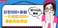日引500+色粉，一天收款1000+九月份最新男粉项目（附753G素材）