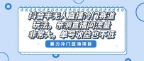 抖音半无人直播冷门新玩法，直播间流量非常大，单号收益也不低！