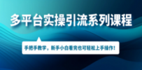 多平台实操引流系列课程，手把手教学，新手小白看完也可轻松上手引流操作
