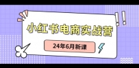 小红书电商实战营：小红书笔记带货和无人直播，24年6月新课