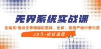 无界系统实战教程，全体系·落地无界改版后选择、出价、高投产做付费引流