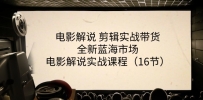 电影解说 剪辑实战带货全新蓝海市场，电影解说实战课程（16节）