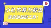 小红书截流引流大法，简单无脑粗暴，日引20-30个高质量创业粉