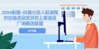 2024新版-抖音小店入驻流程：供应链选品发货和上架选品广场精选联盟-74节