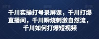千川实操课程：打爆直播间与短视频流量（实战案例详解）