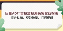 巨量AD广告投放投流获客实战指南，提升认知、获取流量、打通逻辑