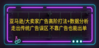 亚马逊/大卖家广告高阶打法+数据分析，走出传统广告误区 不靠广告也能出单