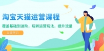 淘宝天猫运营课程，覆盖基础到进阶，玩转运营玩法，提升流量