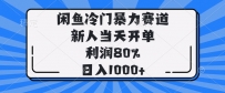 闲鱼冷门暴力赛道，新人当天开单，利润80%，日入1000+