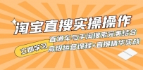 如何利用淘宝直搜进行高级运营：直通车与手淘搜索的完美结合（实战课程+直搜精华实战）