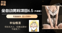 男粉项目6.5升级版，全自动男粉项目，日收入1K+【揭秘】