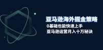 亚马逊海外掘金策略，0基础也能快速上手，亚马逊运营月入十万秘诀