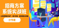 招商·方案系统实战班：让你获取更多客户，更大市场，更持续的出货量(27节)