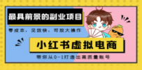 小红书蓝海大市场虚拟电商项目，手把手带你打造出日赚2000+高质量红薯账号