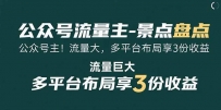 公众号流量主-景点盘点 流量巨大 多平台布局享3份收益
