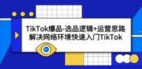 TikTok爆品-选品逻辑+运营思路：解决网络环境快速入门TikTok