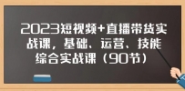 2023短视频+直播带货实战课，基础、运营、技能综合实操课（90节）