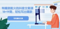 《有嘴就能火的抖音文案课》18+19期，轻松写出爆款可传播文案