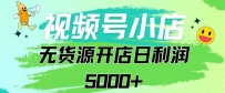 视频号无货源小店：从0到1日订单量千单以上纯利润稳稳5000+【揭秘】