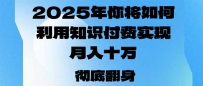 2025年，你将如何利用知识付费实现月入十万，甚至年入百万？