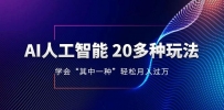 AI人工智能 20多种玩法 学会“其中一种”月入1到10w，持续更新AI最新玩法