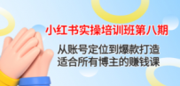 小红书实操培训班第八期：从账号定位到爆款打造，适合所有博主的赚钱课