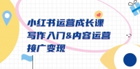 小红书运营成长课，写作入门&内容运营&接广变现【文档课】