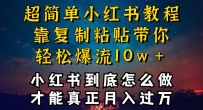小红书博主养成计划，才能复制粘贴不封号，还能爆流引流疯狂变现，全是干货【揭秘】