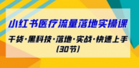 小红书·医疗流量落地实操课，干货·黑科技·落地·实战·快速上手（30节）