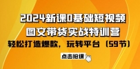 2024零基础短视频+图文带货实战新课特训营：玩转平台，轻松打造爆款（59节）