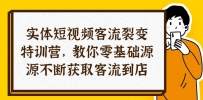 实体-短视频客流 裂变特训营，教你0基础源源不断获取客流到店（29节）
