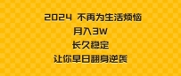 2024年不再为生活烦恼 月入3W 长久稳定 让你早日翻身逆袭
