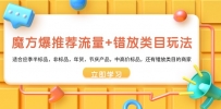 魔方·爆推荐流量+错放类目玩法：适合应季半标品，非标品，年货，节庆产品，中高价标品，还有错放类目的商家