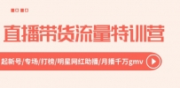 直播带货流量特训营，起新号-专场-打榜-明星网红助播 月播千万gmv（52节）