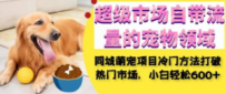 同城萌宠项目：小白轻松在超级市场自带流量的宠物领域获利，小白轻松600+