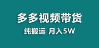 拼多多视频带货项目：纯搬运一个月5w利润，新手也能轻松操作【蓝海项目】