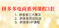 拼多多电商系列课程3套：拼多多三大黑车+拼多多活动玩法+拼多多VIP课程
