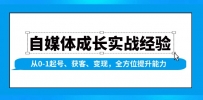 自媒体成长实战经验，从0-1起号、获客、变现，全方位提升能力