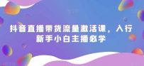 抖音直播带货入门，抖音直播带货流量激活课，助你轻松开创直播人生