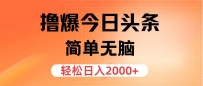 撸爆今日头条，简单无脑，日入2000+