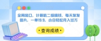 全网风口，计算机二级搞钱，每天发发图片，一单19.9，小白轻松月入过万【揭秘】