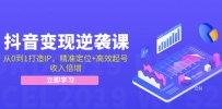 抖音变现逆袭课：从0到1打造IP，精准定位+高效起号，收入倍增