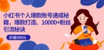 小红书个人爆款账号速成秘籍，爆款打造、10000+粉丝引流秘诀