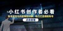 小红书创作者必看：账号定位与内容策划详解，助力打造爆款账号
