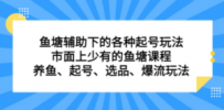 鱼塘 辅助下的各种起号玩法，市面上少有的鱼塘课程 养鱼 起号 选品 爆流…